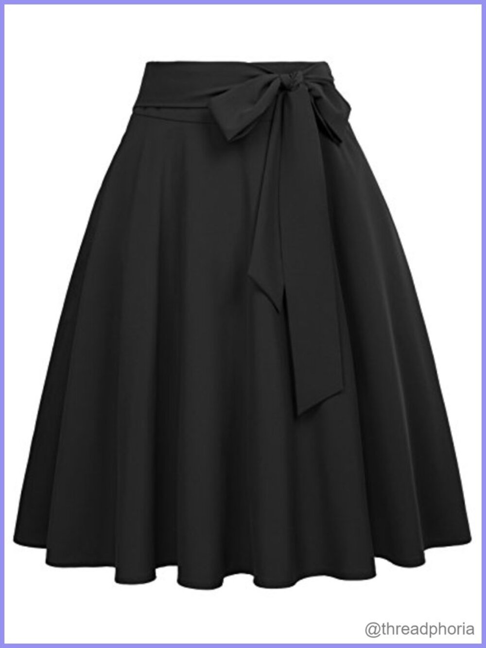 High Waisted A-Line Midi Skirt with Pockets Flared Swing